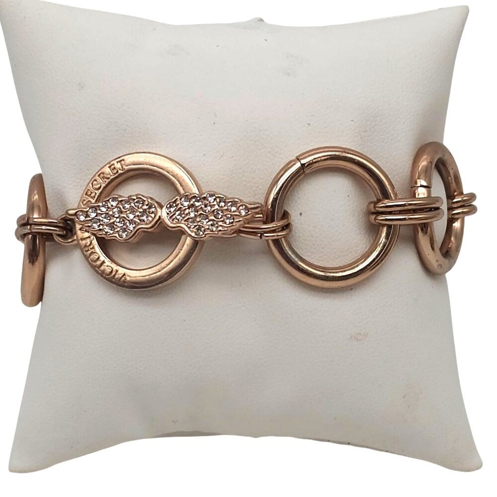Victorias Secret Gold Tone Angel Wing Charm Toggle Bracelet